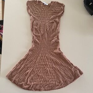 Sandro Textured Tan Mini Dress